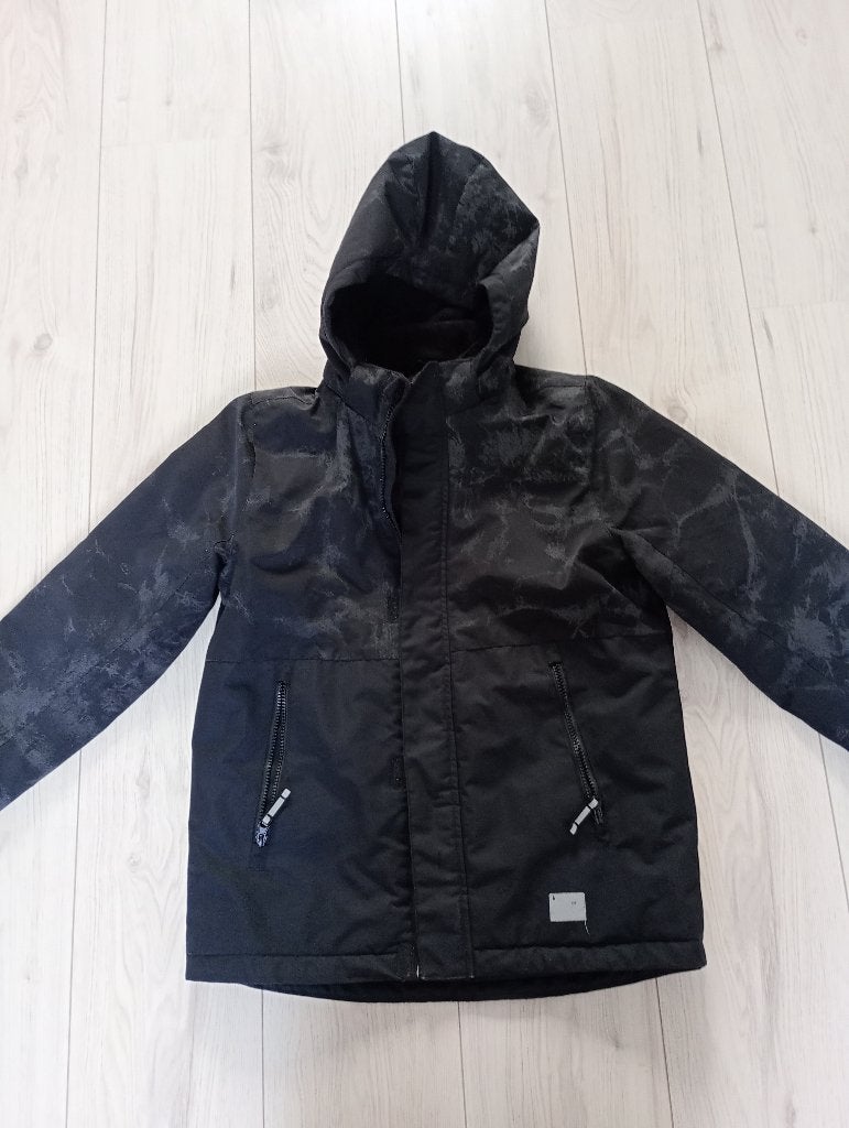 Zwart/grijze winterjas waterafstotend, Kinderen en Baby's, Kinderkleding | Maat 152, Ophalen, Gebruikt, H&M, Jongen