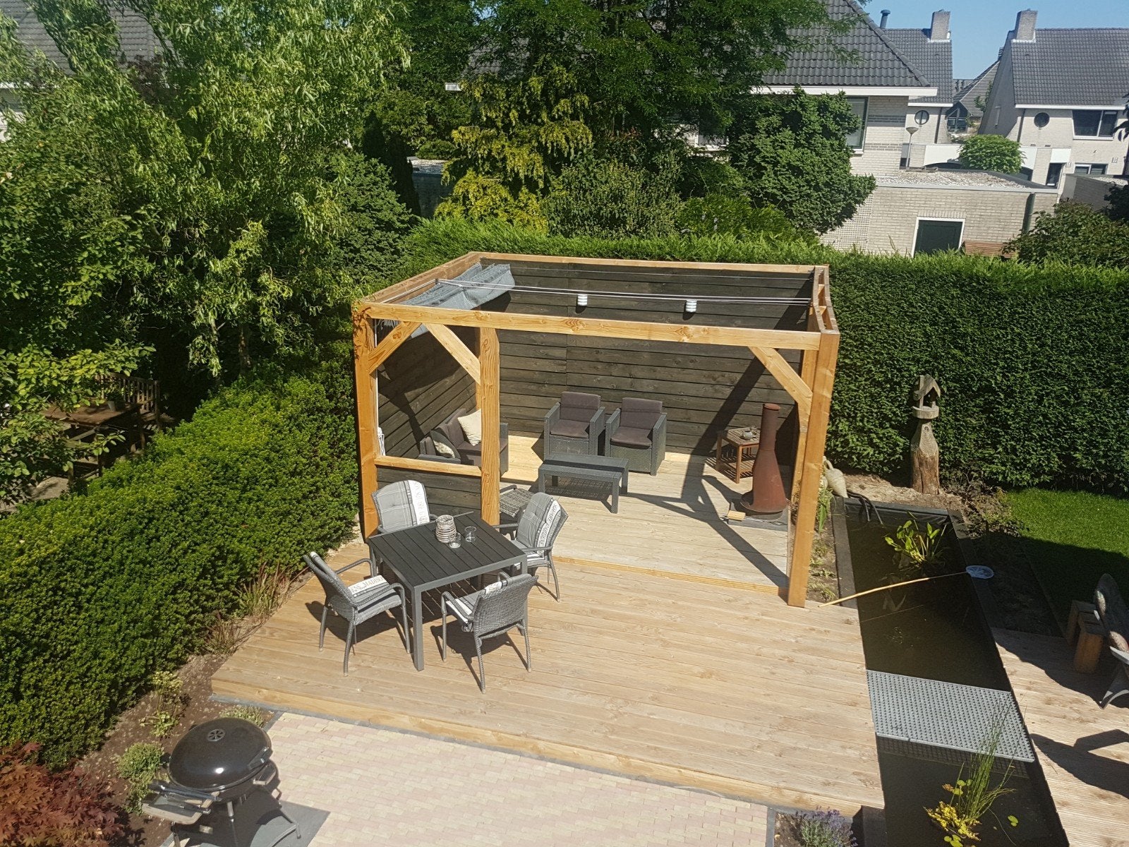 Schaduwdoek voor een dak van een tuinhuis, Ophalen, Kunststof, 200 tot 400 cm, Tuinhuis