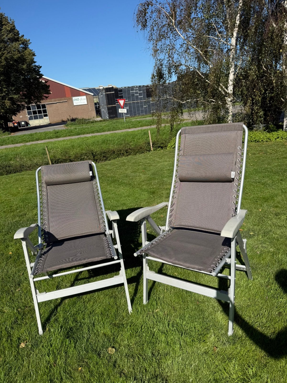 2x tuinstoel campingstoel basecamp, Ophalen, Zo goed als nieuw, Campingstoel
