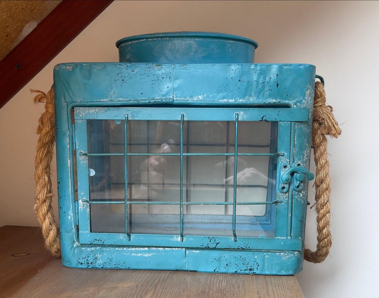 Maritieme Lantaarn - Petrol Vintage Stijl, Ophalen of Verzenden