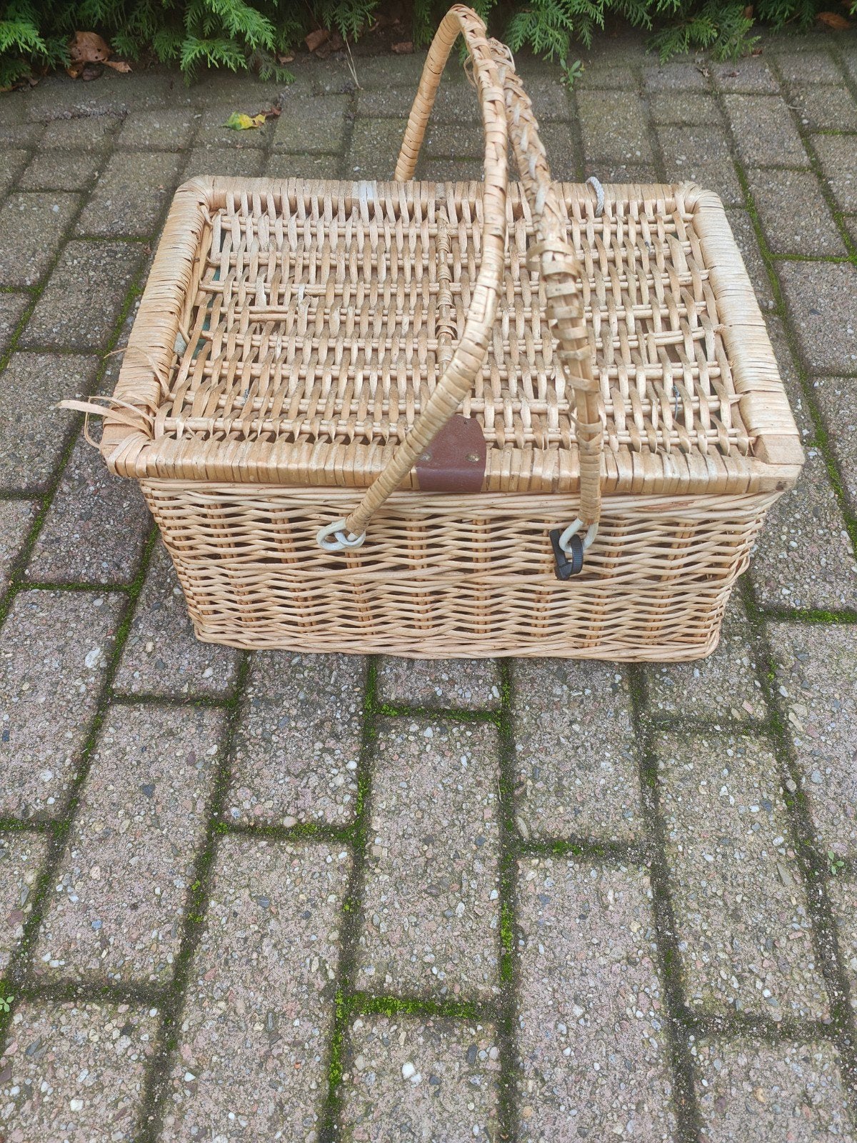 Vintage picknickmand van riet - Gebruikt, Ophalen, Gebruikt, Zonder inhoud