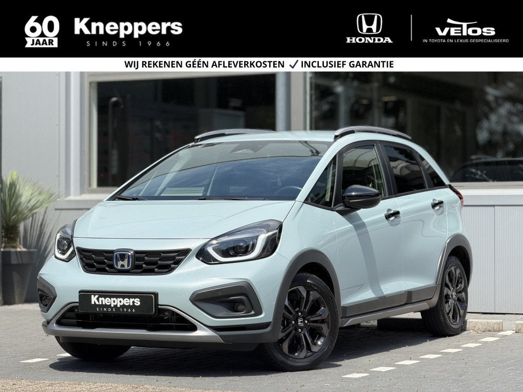 Honda Jazz 1.5 e:HEV Advance Crosstar | GEEN AFLEVERKOSTEN |, Auto's, Honda, 12 maanden, 4 cilinders, Blauw, Leder en Stof