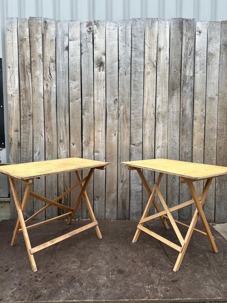 Retro houten klaptafels (50 op voorraad), Gebruikt, Rechthoekig model, Minder dan 100 cm, Hout