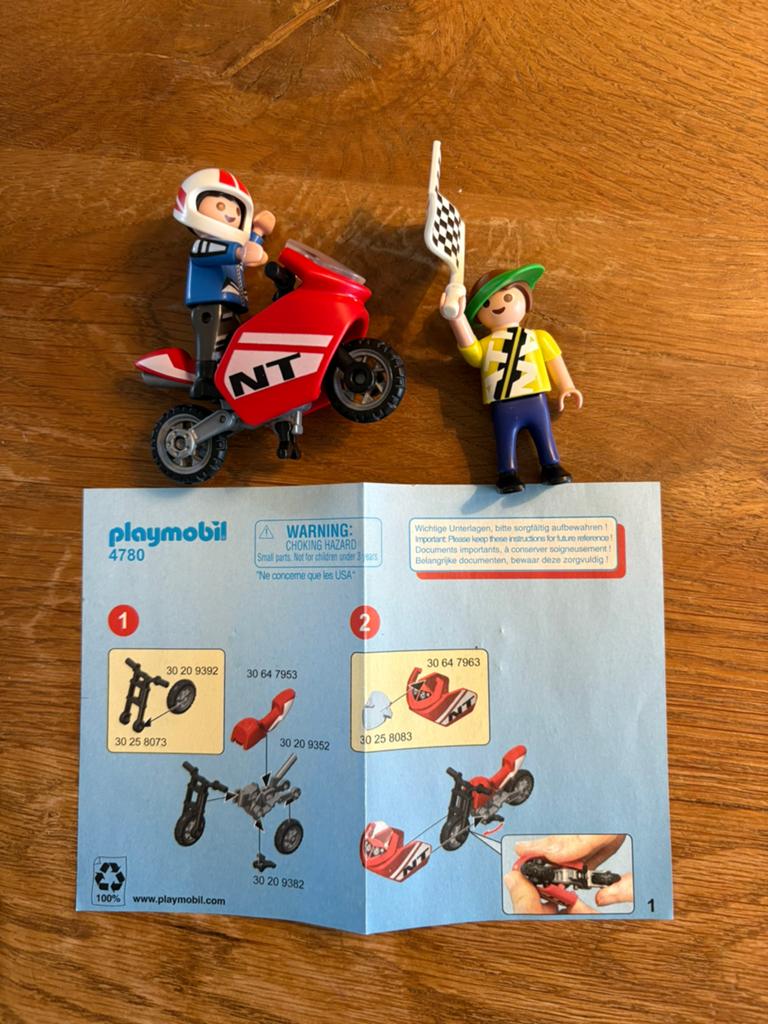 Playmobil motor motorrijder 4780, Kinderen en Baby's, Speelgoed | Playmobil, Ophalen of Verzenden, Gebruikt