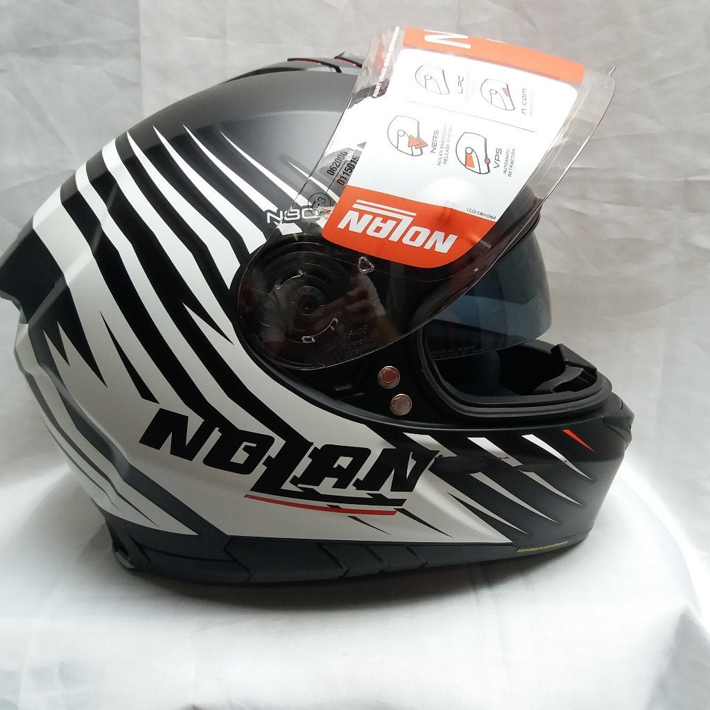 NOLAN N 80-8 KOSMO N-COM WIT/ZWART maat L/60, Nieuw met kaartje, Nolan, Nolan, Integraalhelm