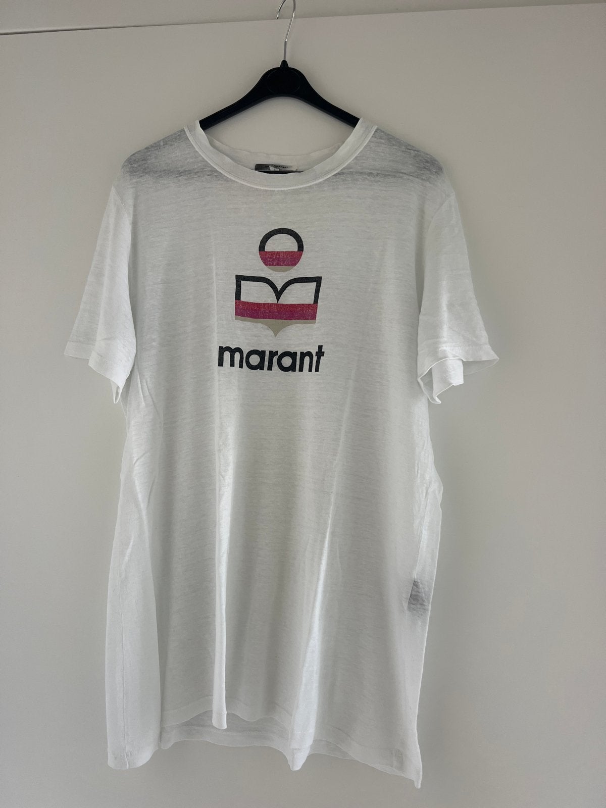 Isabel Marant T-shirt wit met logo - Maat L, Ophalen of Verzenden, Zo goed als nieuw, Wit