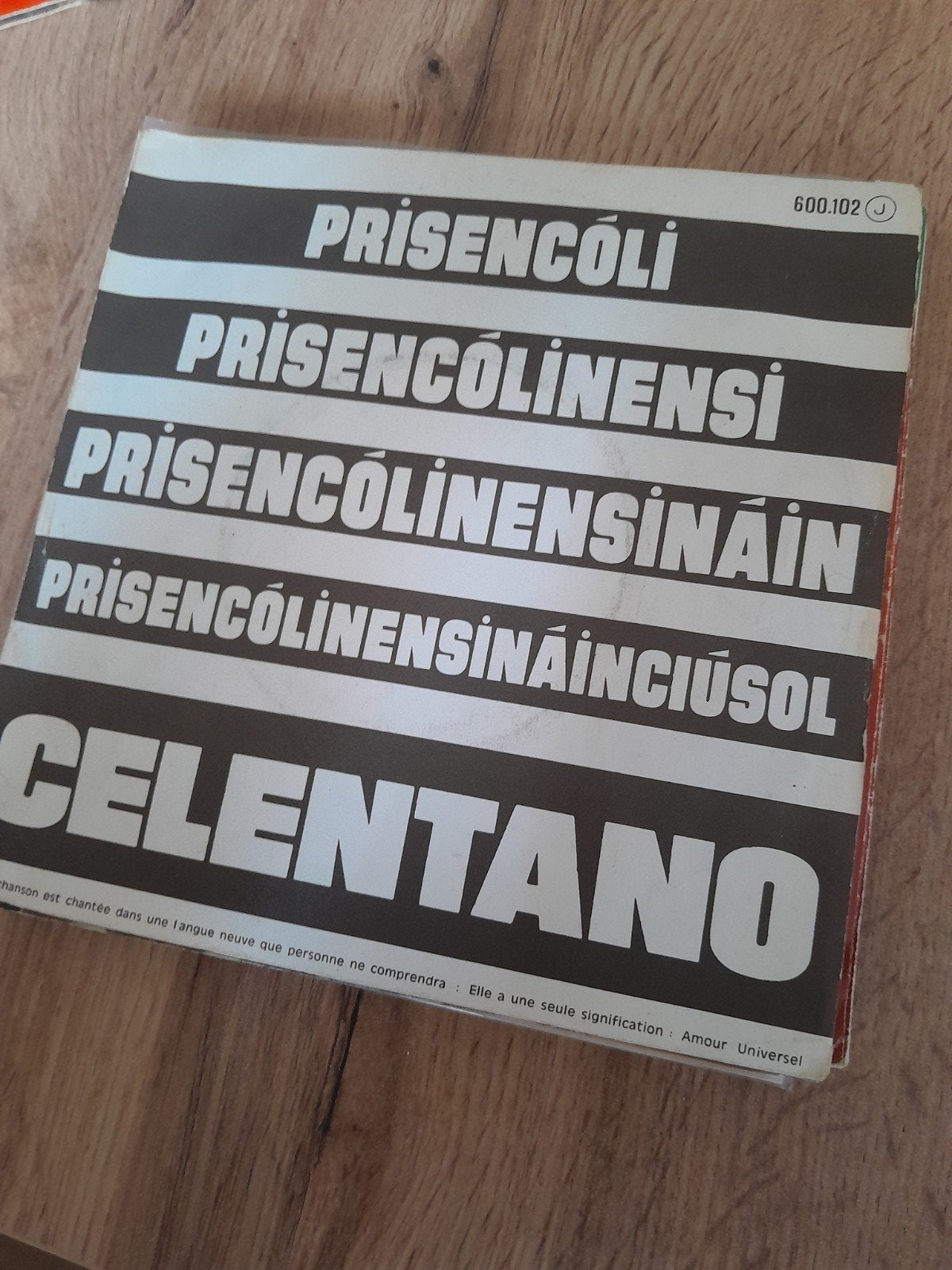 Adriano celentano 7inch prisencolinensinainciusol, Cd's en Dvd's, Ophalen of Verzenden, Zo goed als nieuw, Pop