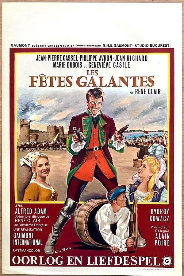 Les Fetes Galantes (1965) - Originele filmposter, Verzenden, Zo goed als nieuw, A1 t/m A3, Film en Tv