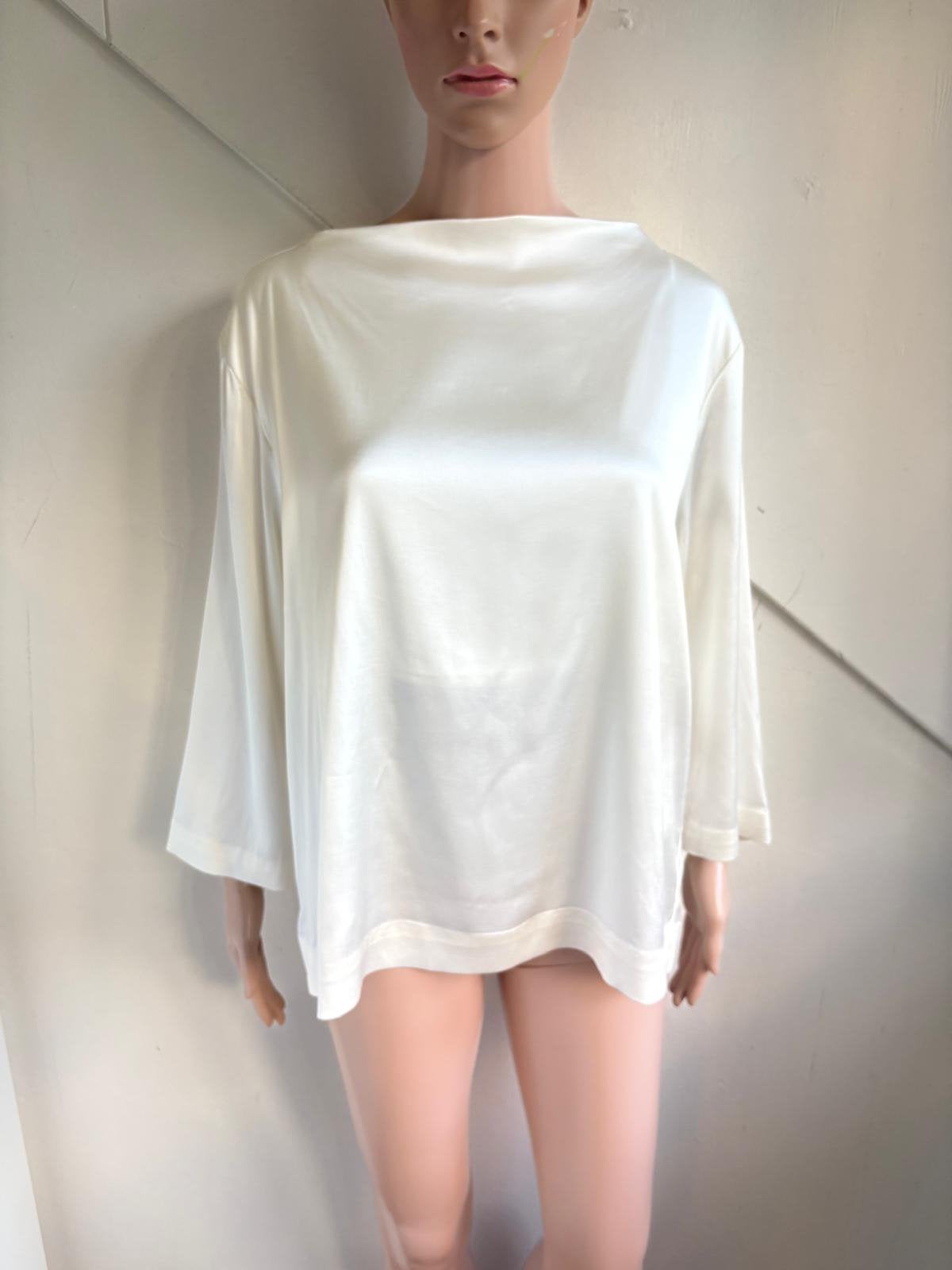 Studio Ruig blouse top maat 44 offwhite satijn, Kleding | Dames, Ophalen of Verzenden, Zo goed als nieuw, Maat 42/44 (L), Wit
