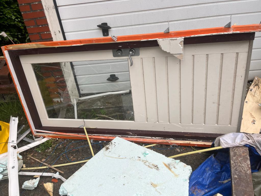 Deur met hardhouten kozijn 2,08 0,96m, Gebruikt, 80 tot 100 cm, Ophalen of Verzenden, Buitendeur