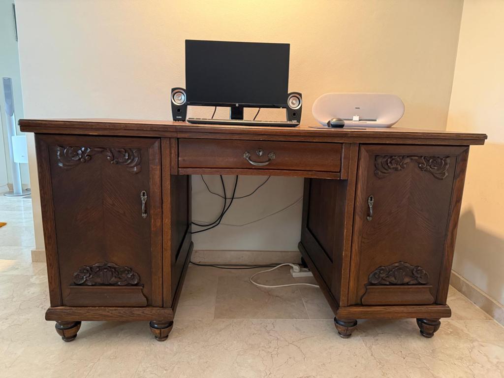 Eikenhouten bureau, Ophalen, Gebruikt, 75 cm, 150 cm