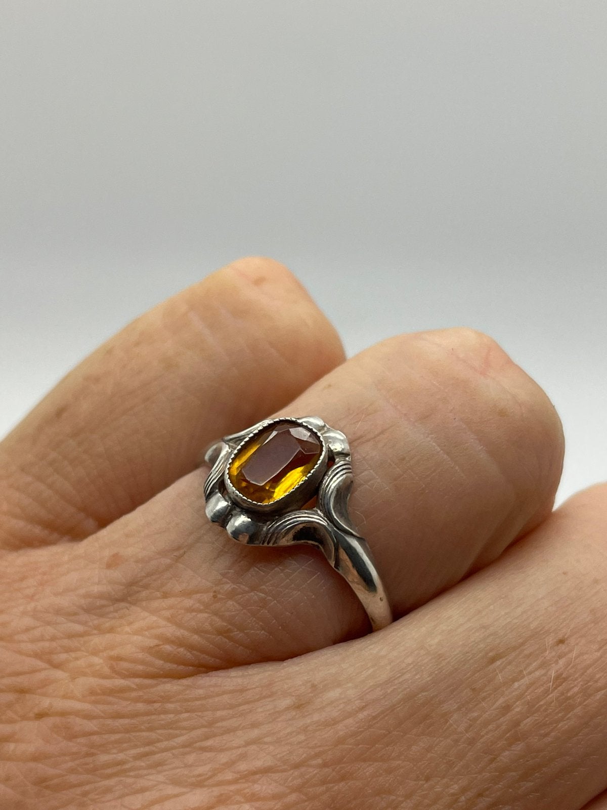 E963 Prachtige zilveren art deco ring maat 18,5, Ophalen of Verzenden, Zilver, Ring, Met edelsteen
