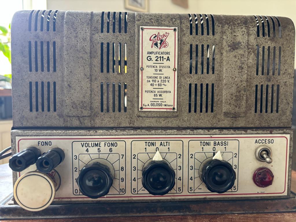 Zeldzame Vintage Geloso G. 211-A Versterker, Overige merken, Ophalen of Verzenden, Minder dan 60 watt, Gebruikt