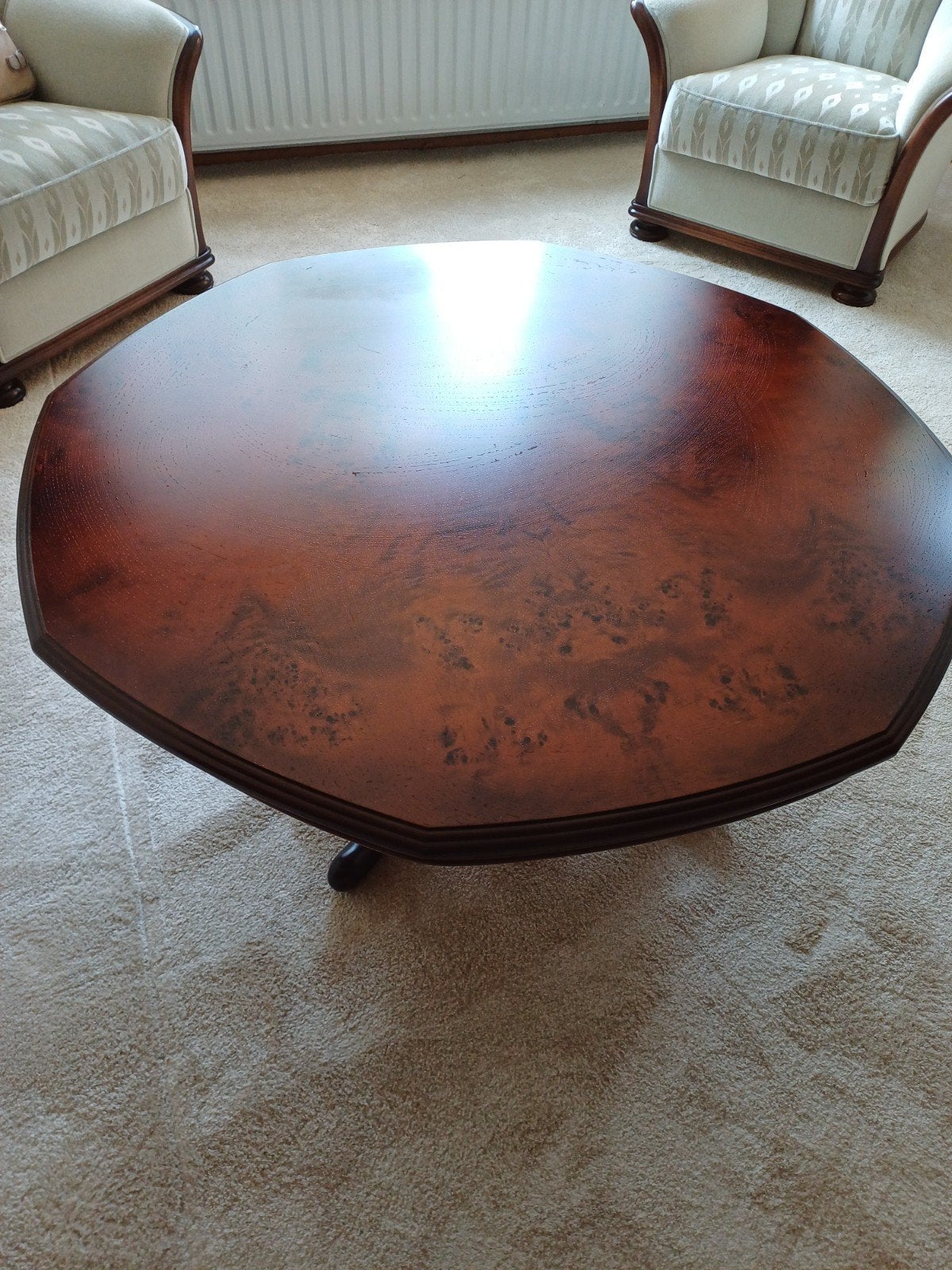Kersenhouten salontafel, diameter 110, Ophalen, Rond, Zo goed als nieuw, Kersenhout