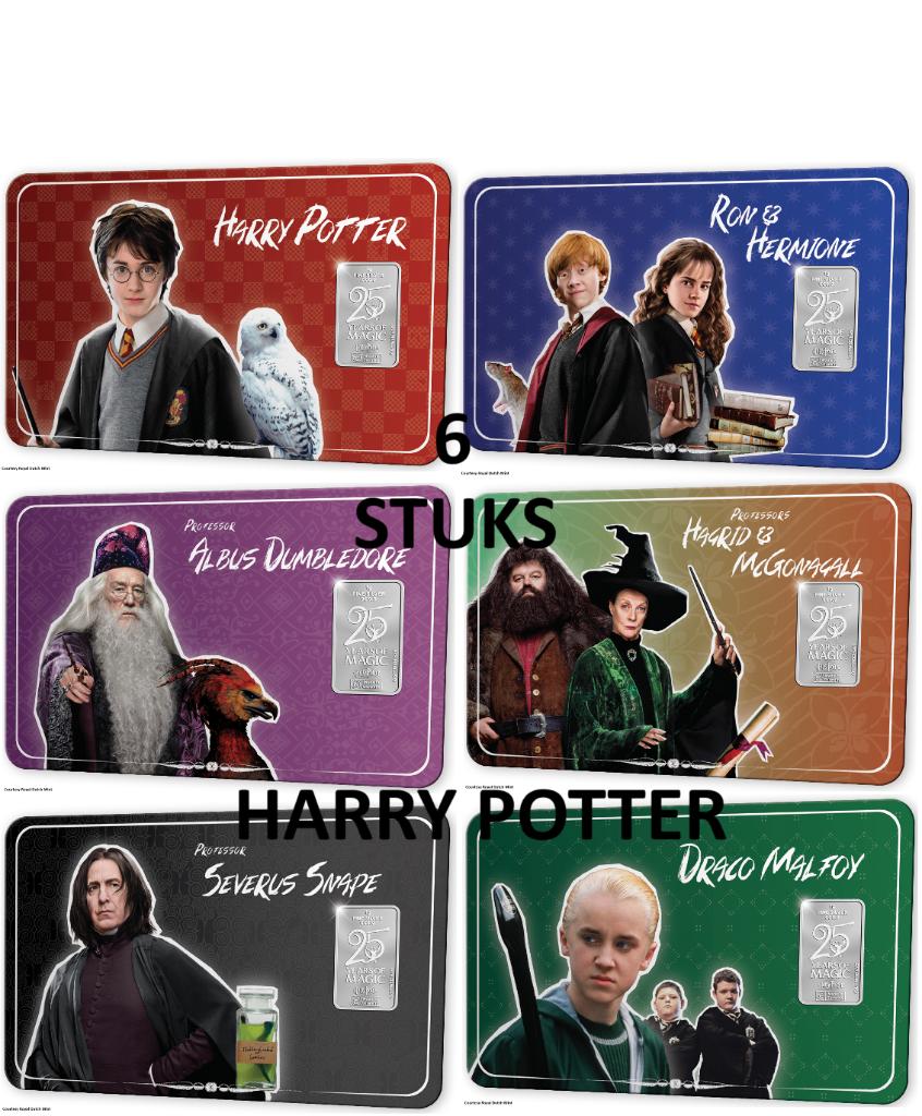Nederland 25 Years of Magic versie Ron en Hermelien Ag 0,999, Postzegels en Munten, Setje, Zilver, Overige landen, Overige waardes