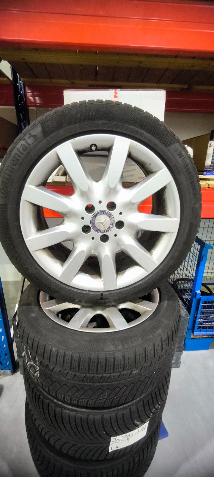 Originele 18 Inch Mercedes CL 500 breedset velgen met winter, Auto-onderdelen, Banden en Velgen, Ophalen, 18 inch, Gebruikt, Banden en Velgen