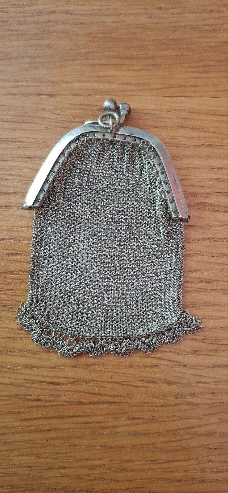 Antieke Zilveren beugelbeurs - Fijn Gaaswerk, Antiek en Kunst, Ophalen of Verzenden, Zilver