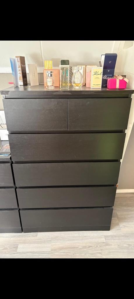 Ikea Malm Ladelast zwart bruin, Huis en Inrichting, Kasten | Ladekasten, Ophalen, 5 laden of meer, 50 tot 100 cm, Minder dan 100 cm