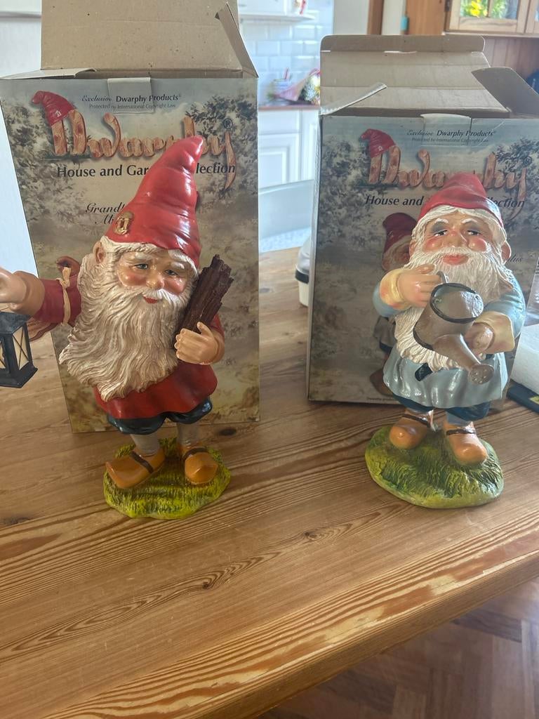 Vintage Dwarphy Tuinkabouters - Set van 2, Ophalen, Zo goed als nieuw, Overige materialen, Tuinkabouter