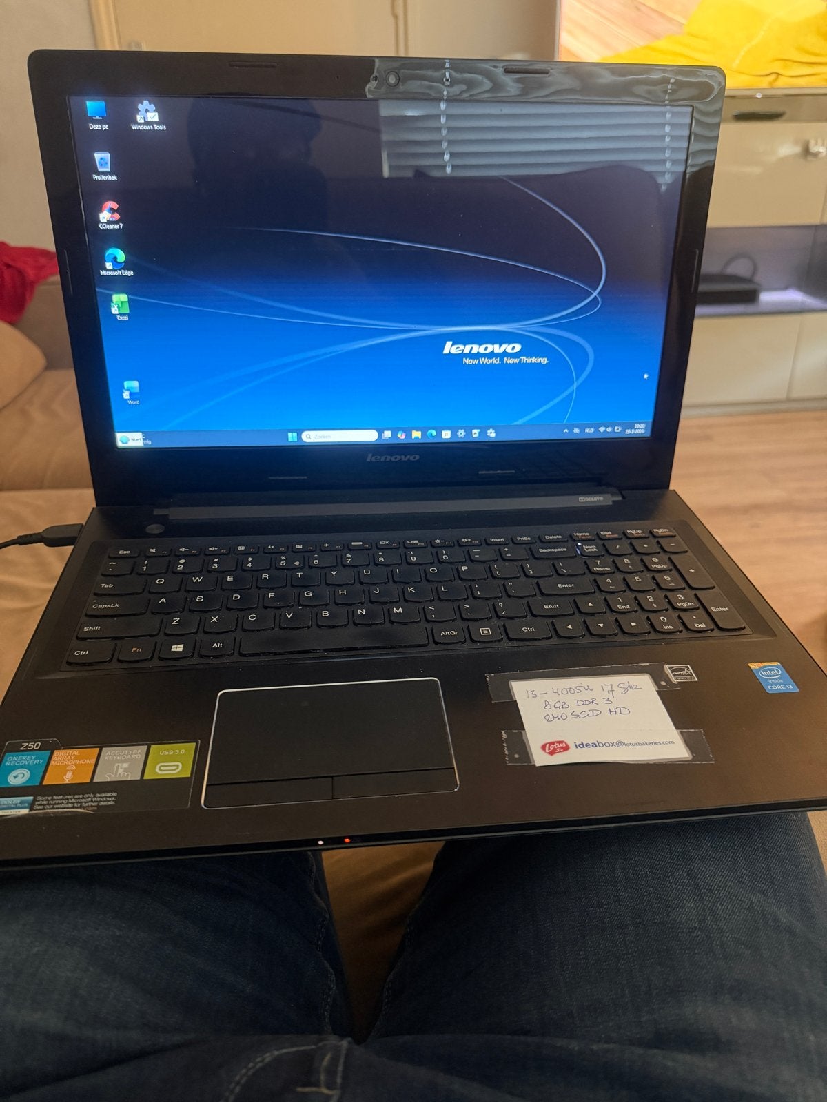 Lenovo Z50 laptop - i3-4005U, 8GB RAM, 240GB SSD, Computers en Software, Windows Laptops, Gebruikt, 8 GB, Minder dan 2 Ghz, Ophalen of Verzenden