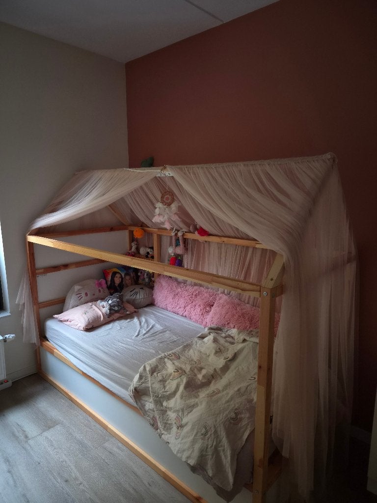 Ikea kura bedhuisje met gordijn, Ophalen, Zo goed als nieuw, 180 cm of meer, 85 tot 100 cm