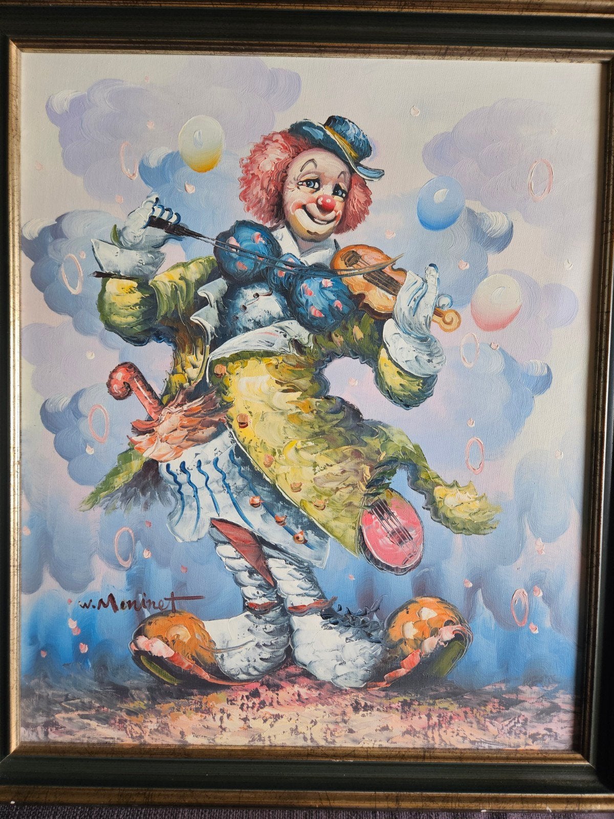 originele William Moninet 60x50cm, Antiek en Kunst, Kunst | Schilderijen | Klassiek, Ophalen of Verzenden