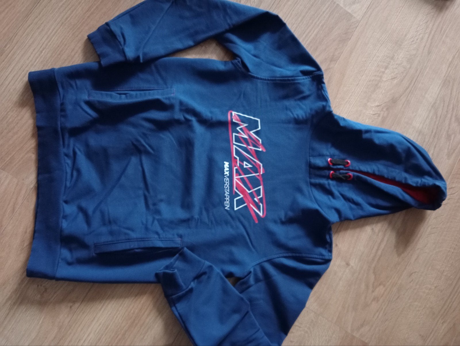 Max Verstappen Vest met capuchon - Blauw/Rood - Maat 164, Kinderen en Baby's, Jongen of Meisje, Trui of Vest, Ophalen of Verzenden