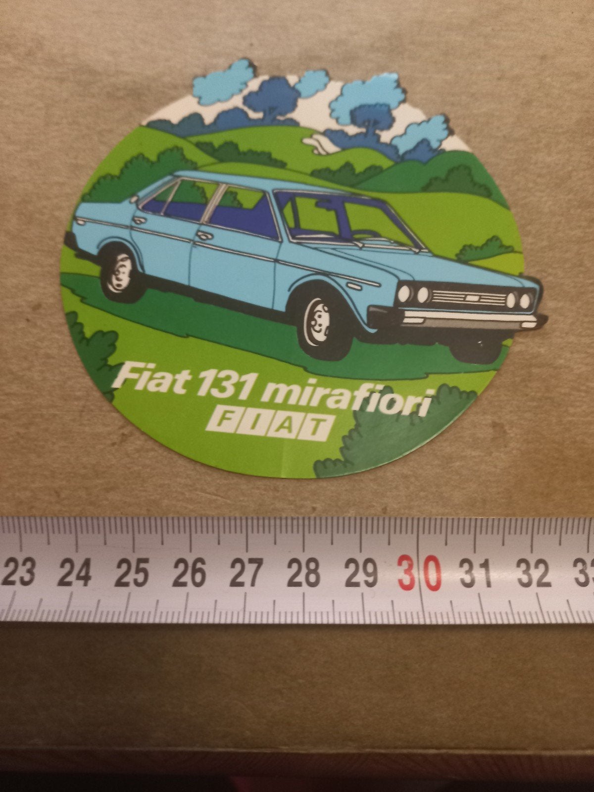 Vintage Fiat 131 Mirafiori sticker/, Verzamelen, Ophalen of Verzenden, Gebruikt