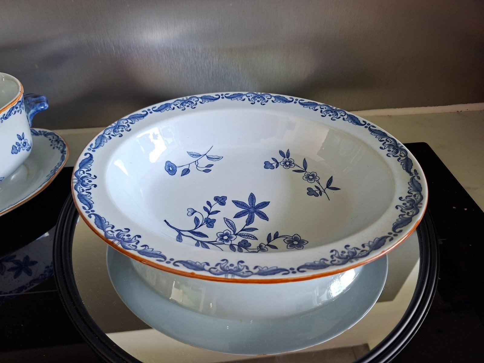 Ovale schaal Rörstrand Ostindia, mini stukje glazuur afi, Ophalen of Verzenden