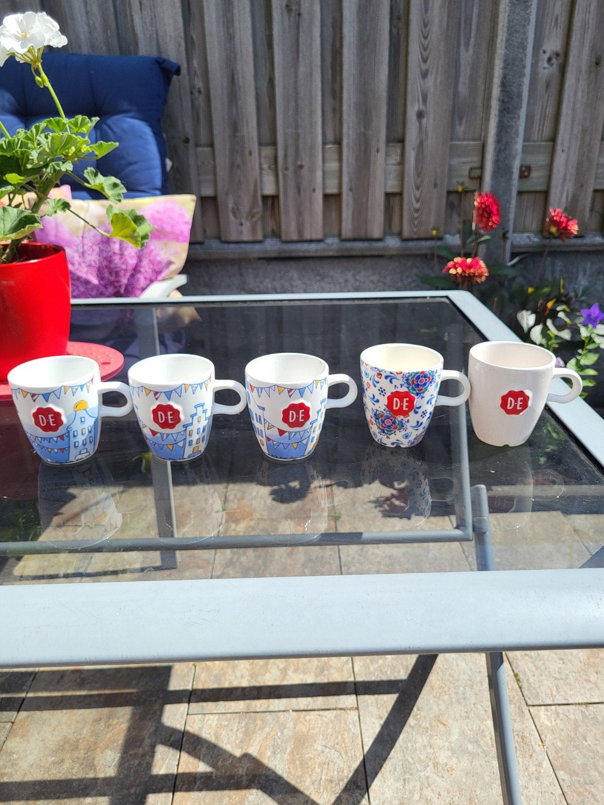 5 Delftsblauwe en bloemen design mokken, Ophalen of Verzenden