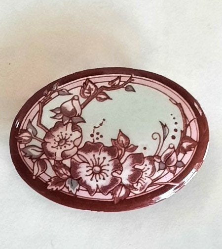Michaela Frey ovale emaille broche bloemenmotief (7154-2979), Ophalen, Nieuw, Overige materialen