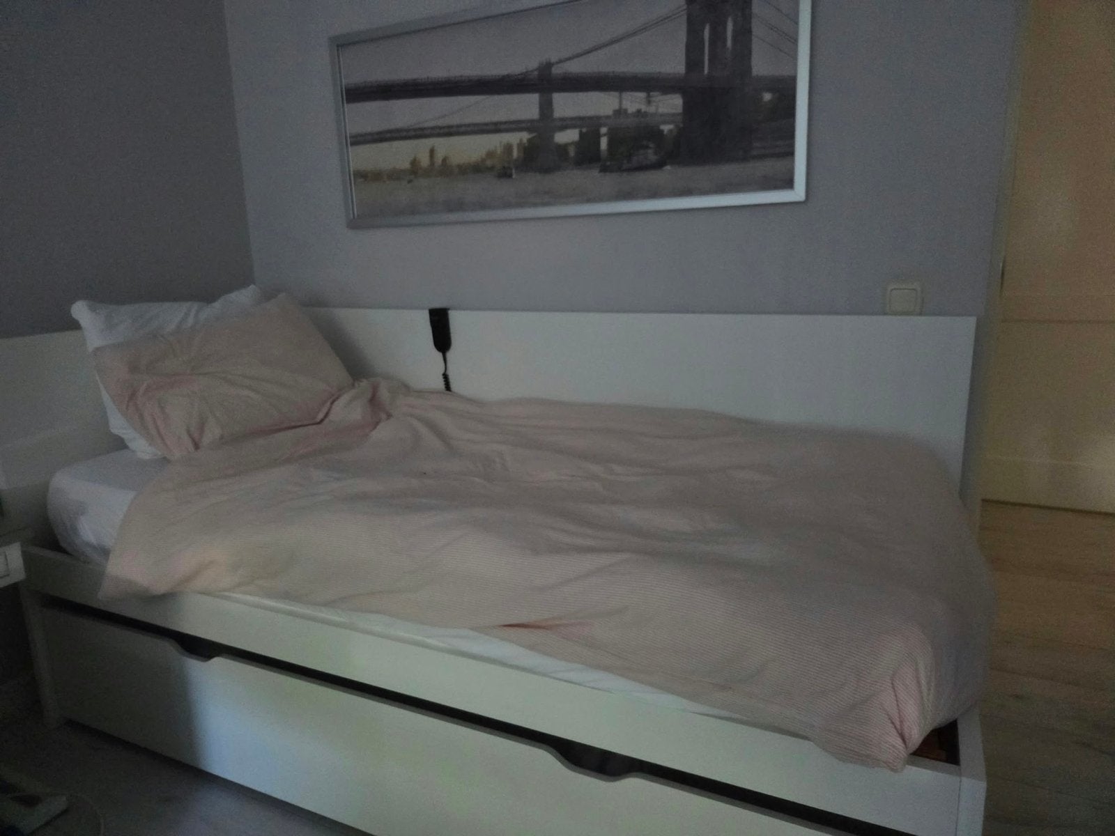 IKEA Hemnes bedbank met 2 lades - Wit, Eenpersoons, Wit, Ophalen of Verzenden, Zo goed als nieuw