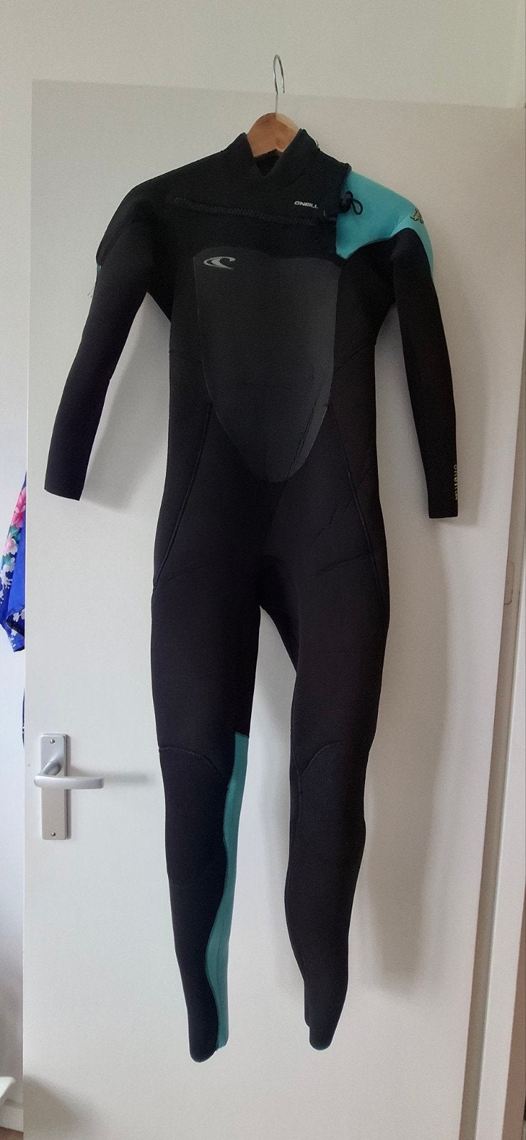 O'Neill Wetsuit Dames - Zwart/Turquoise 5/4 mt36, Wetsuit, O'Neill, Ophalen of Verzenden, Zo goed als nieuw