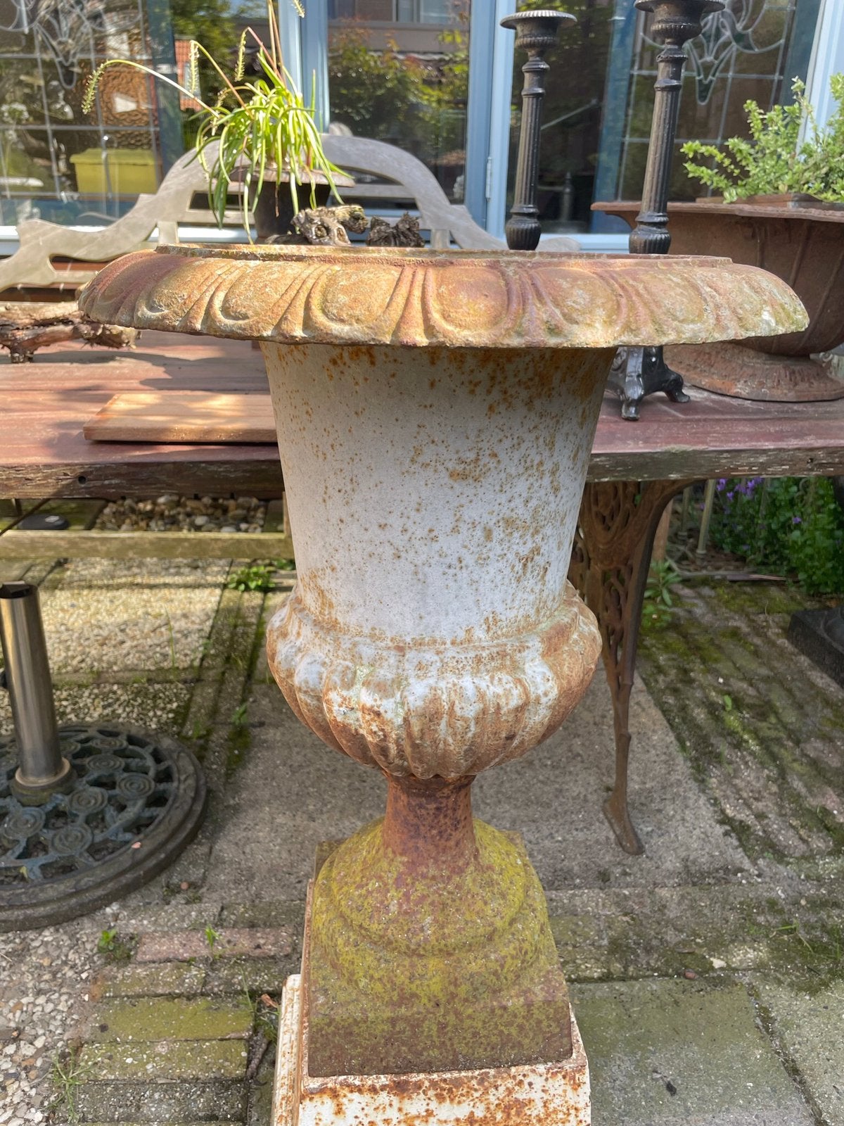 Gietijzeren tuinvaas bloempot oude kleur, Tuin en Terras, Ophalen, Zo goed als nieuw