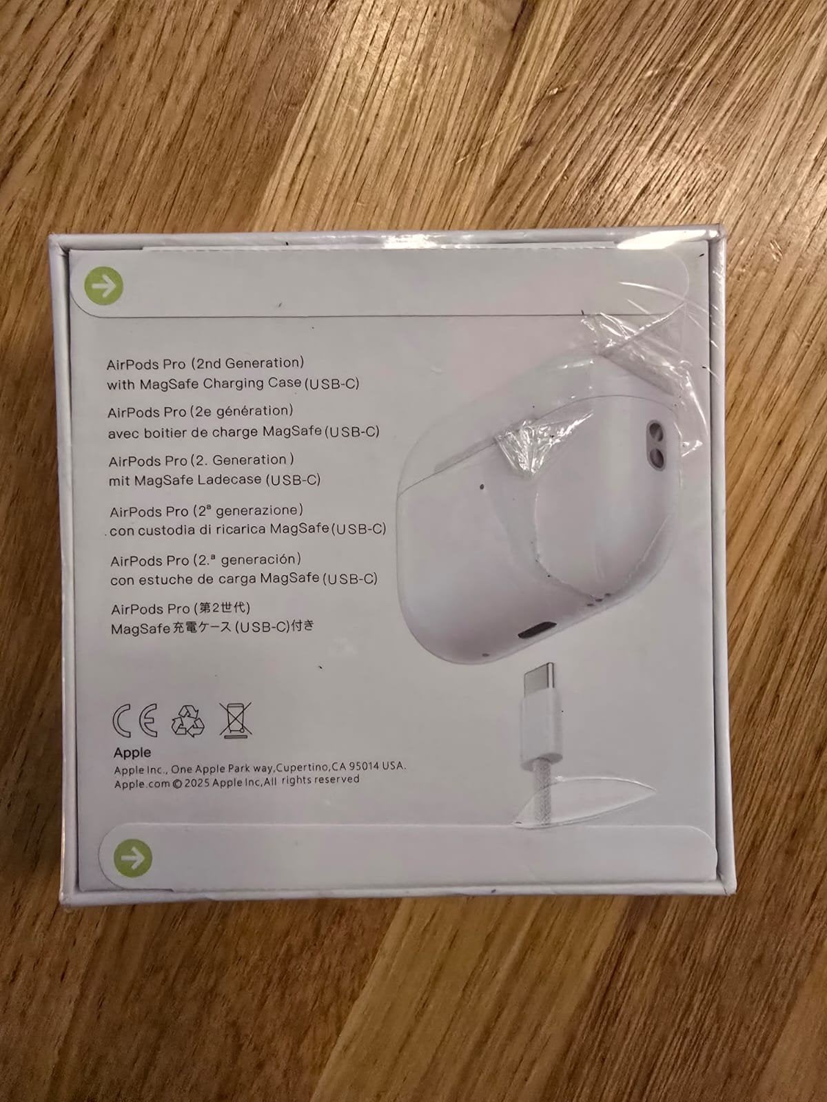 Apple AirPods Pro (2e generatie) met MagSafe Oplaadcase, Overige types, Nieuw, Zilver, Minder dan 2 GB
