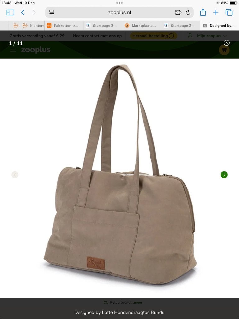 Honden tas designed by Lotte met uitneembare voering., Dieren en Toebehoren, Honden-accessoires, Designed by Lotte, Ophalen, Gebruikt