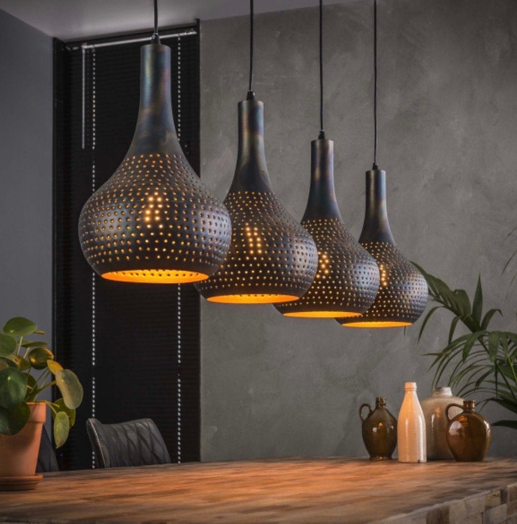 Kegellampen set Santa Punch (4 stuks) en 1 losse hanglamp, Ophalen, Zo goed als nieuw, Metaal, E27 (groot)