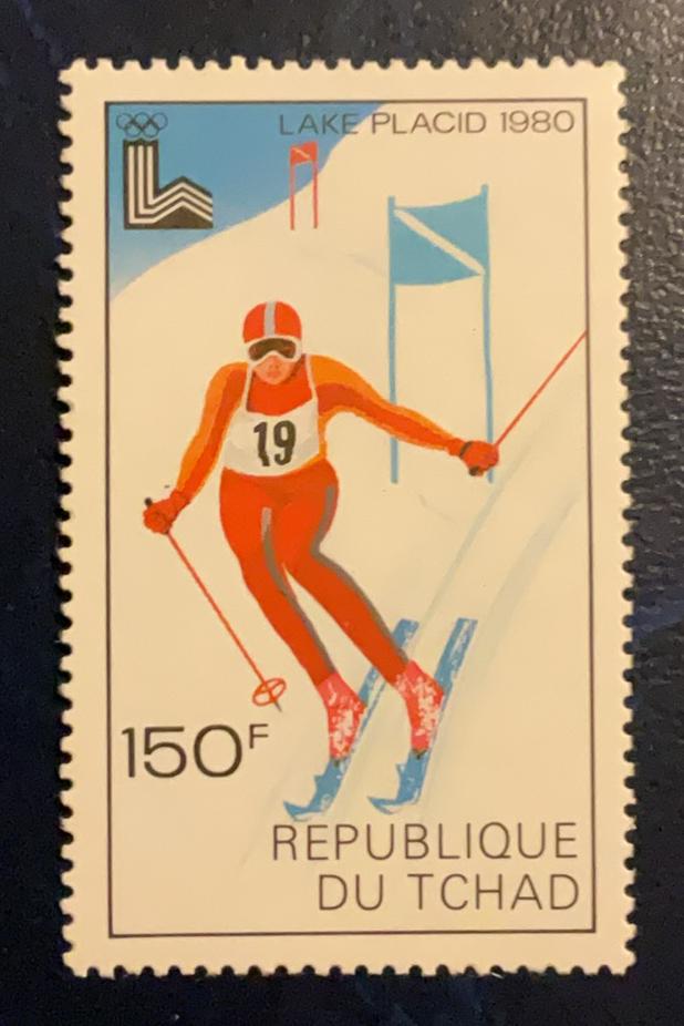 Tsjaad - Olympische Winterspelen 1980 slalom, Postzegels en Munten, Ophalen of Verzenden, Overige landen, Postfris