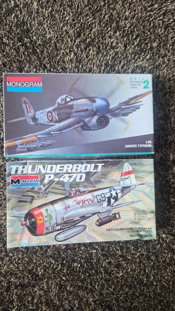 Set van 2x Vintage Monogram 1:48 WOII Vliegtuigen, Ophalen of Verzenden, Groter dan 1:72, Overige merken