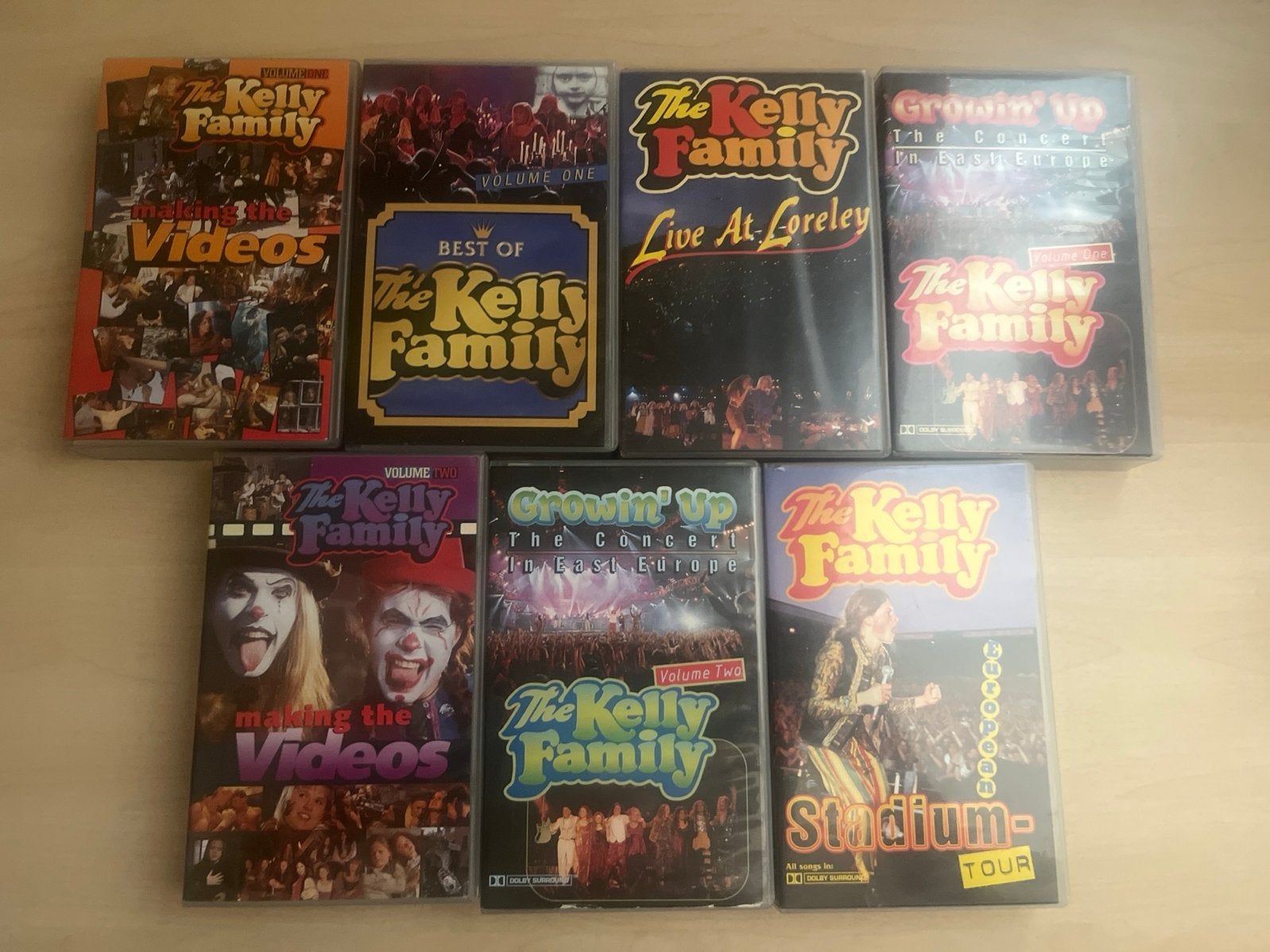The Kelly Family VHS collectie - 7 VHS banden, Boxset, Muziek, Alle leeftijden, Ophalen of Verzenden
