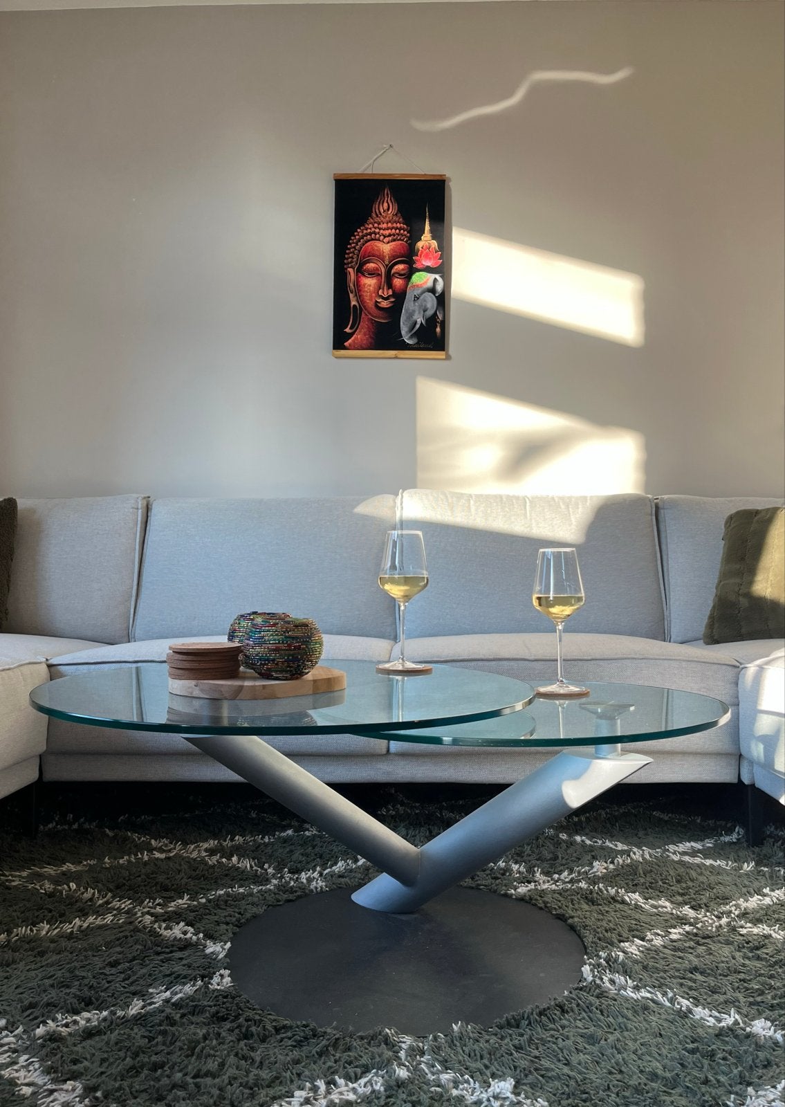 Designer salontafel, Huis en Inrichting, Tafels | Salontafels, Ophalen, Gebruikt, Rond, 50 tot 100 cm