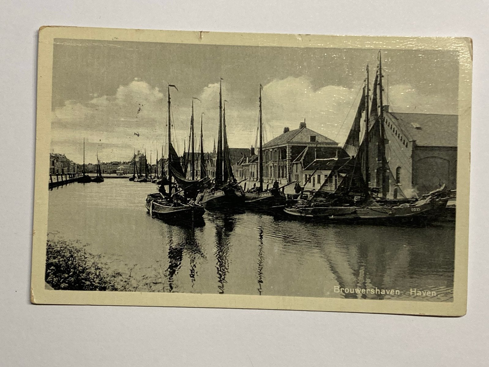 Oude Ansichtkaart Brouwershaven Haven - 1939, Verzenden, 1920 tot 1940, Gelopen, Zeeland