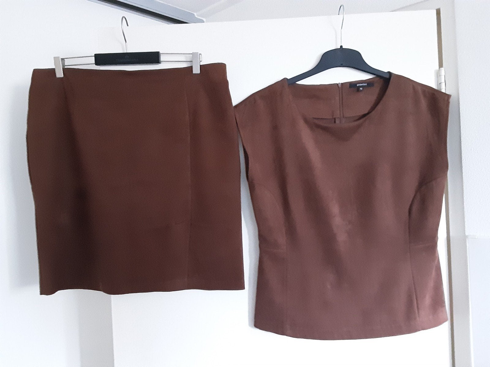 BLOUSE/rok     suède  setje    PROMMIS     maat   L, Kleding | Dames, Ophalen of Verzenden, Zo goed als nieuw, Maat 38/40 (M)