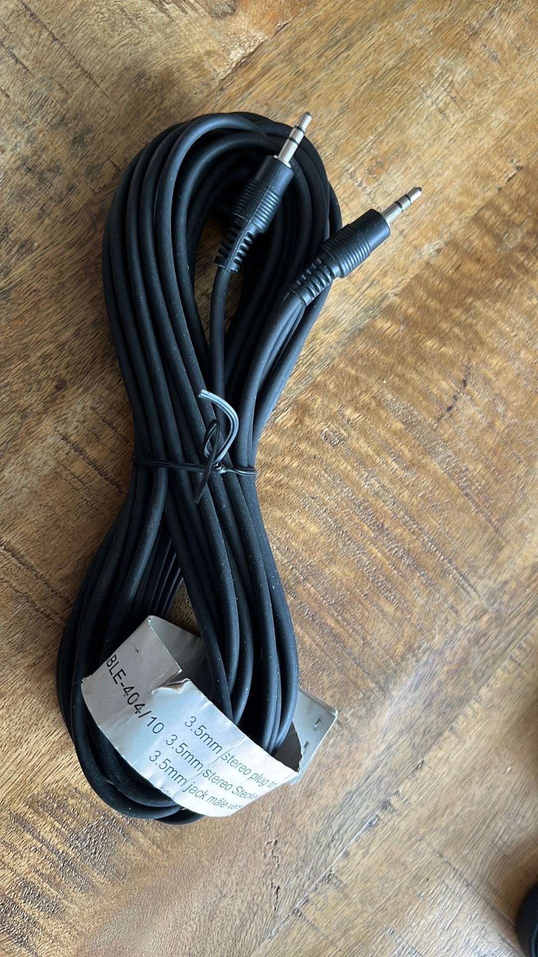 Kabel 3,5mm stereo jack-3,5 mmstereo jack 10 m, Ophalen of Verzenden, Nieuw, 10 meter of meer, Overige kabels