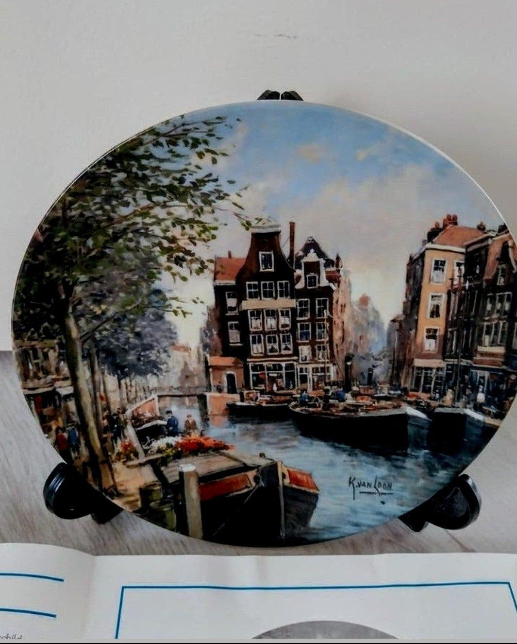 Bradex Wandbord "Lente aan een Rotterdamse Gracht", Ophalen of Verzenden