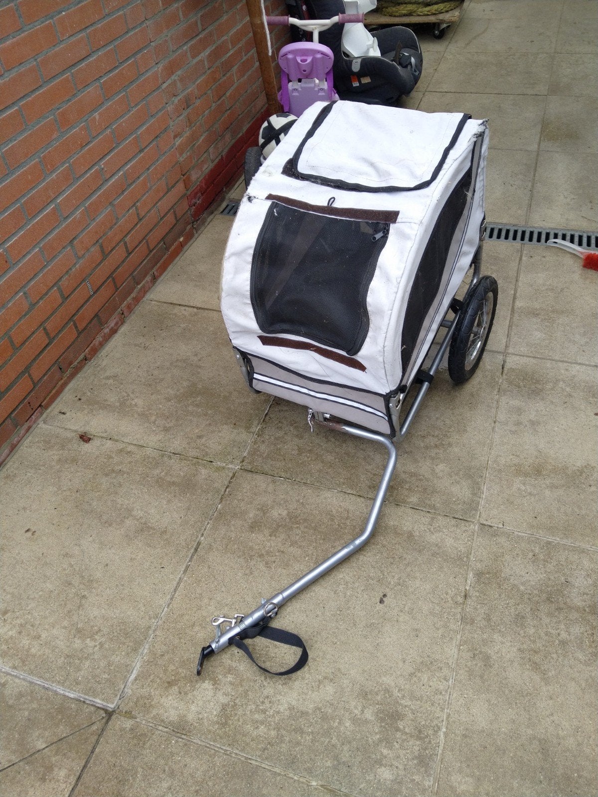Hondenkar voor achter de fiets - L60 B40 H50, Ophalen, Gebruikt, Hondenkar, 20 tot 40 kg