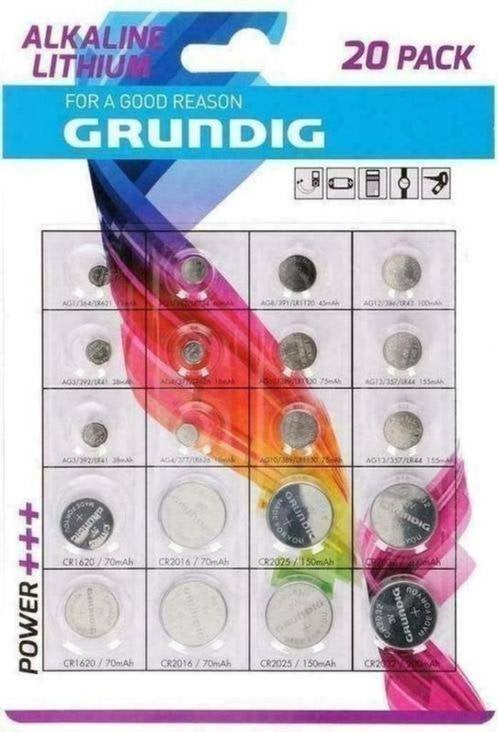 Grundig Assortiment 20 knoopcelbatterijen, Ophalen, Nieuw
