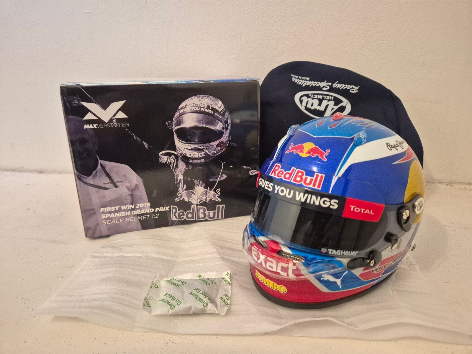Max verstappen 1:2 helm first win spain spanje 2016 redbull, Ophalen, Nieuw, Formule 1