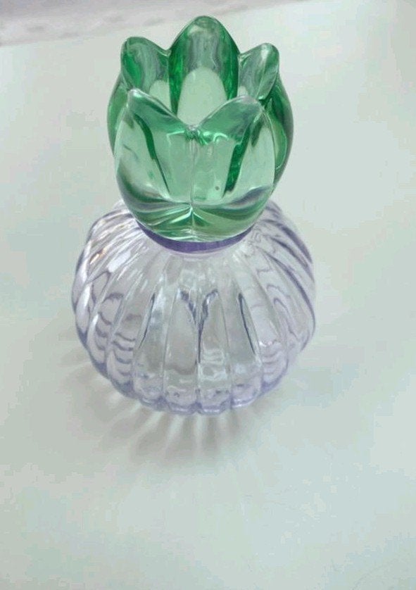 Decoratieve glazen tulp met bloemvormige dop, Huis en Inrichting, Ophalen of Verzenden