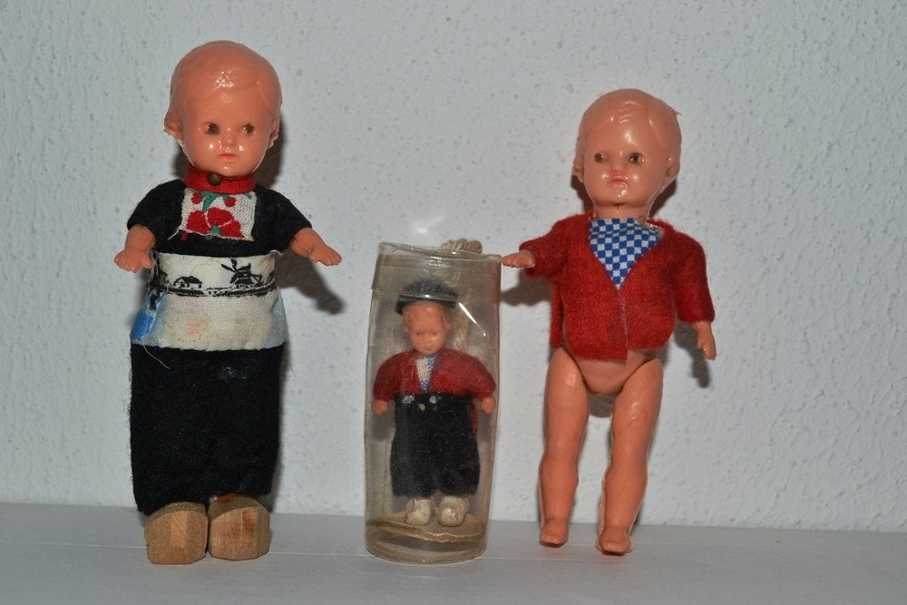 3 kleine originele wildebras popjes uit de jaren 1960 NR8681, Ophalen of Verzenden, Zo goed als nieuw, Pop